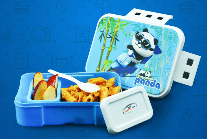 Lunch Box with Apple, Pasta also have a panda sticker